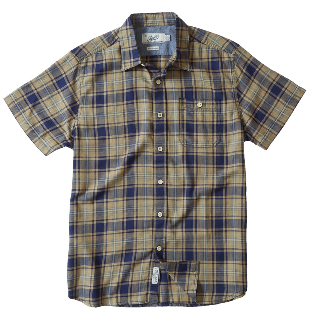 NWT Grayers Light Weight Classic Plaid Yellow/Khaki & Navy sizes L or XL